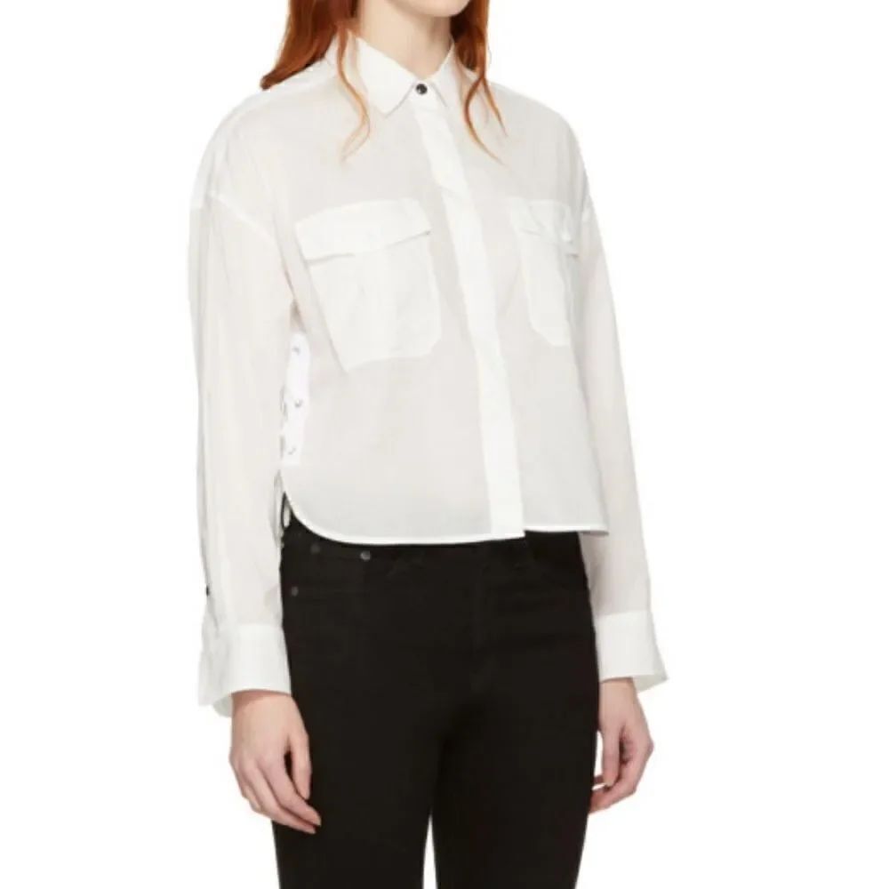 Rag and Bone White Cropped Mason Shirt size XS